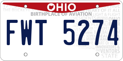 OH license plate FWT5274