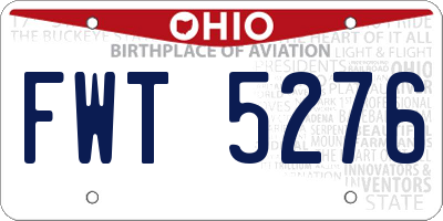 OH license plate FWT5276