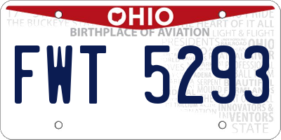 OH license plate FWT5293