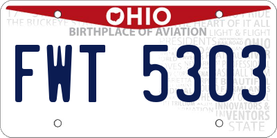 OH license plate FWT5303