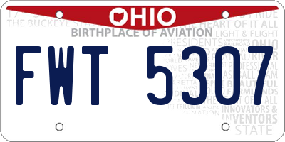 OH license plate FWT5307