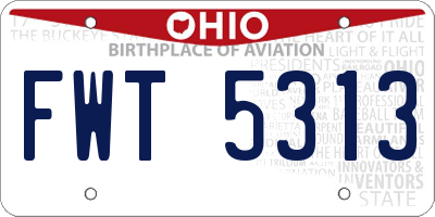 OH license plate FWT5313