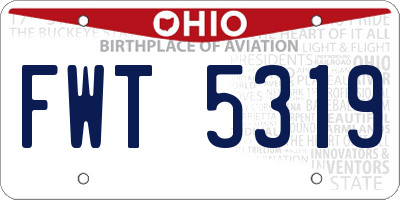 OH license plate FWT5319