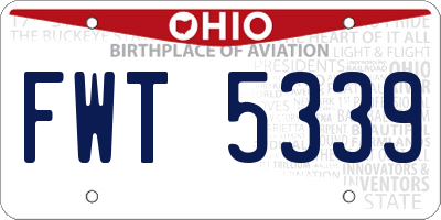 OH license plate FWT5339