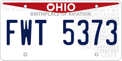 OH license plate FWT5373