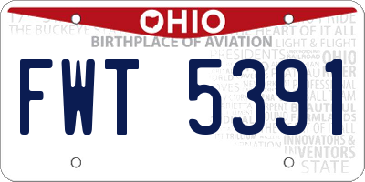 OH license plate FWT5391