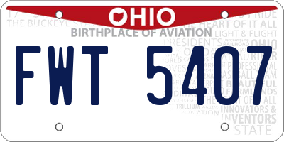 OH license plate FWT5407