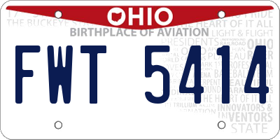 OH license plate FWT5414