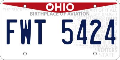 OH license plate FWT5424