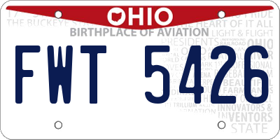 OH license plate FWT5426