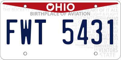 OH license plate FWT5431