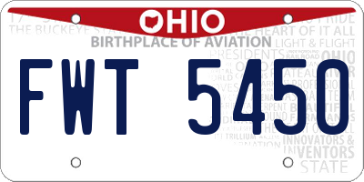 OH license plate FWT5450