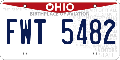 OH license plate FWT5482