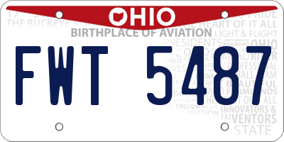 OH license plate FWT5487