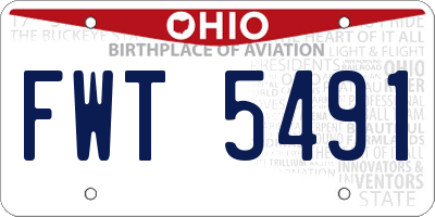 OH license plate FWT5491