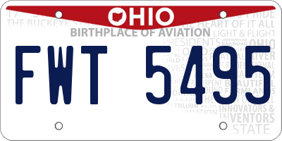 OH license plate FWT5495