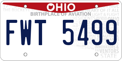 OH license plate FWT5499