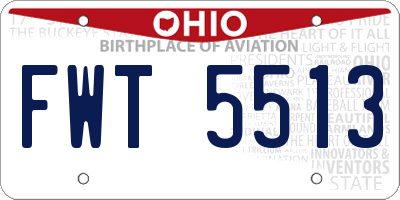 OH license plate FWT5513