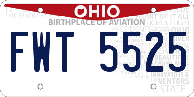 OH license plate FWT5525