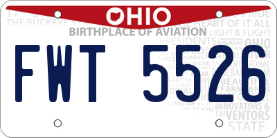 OH license plate FWT5526