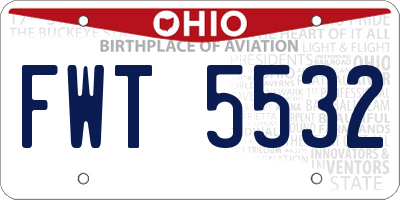OH license plate FWT5532