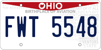 OH license plate FWT5548