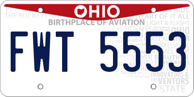 OH license plate FWT5553