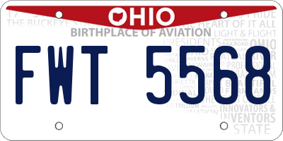 OH license plate FWT5568