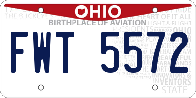 OH license plate FWT5572