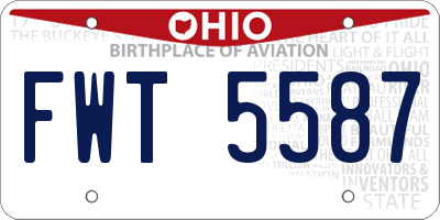 OH license plate FWT5587