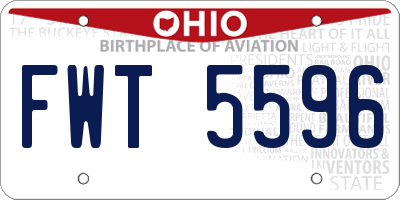OH license plate FWT5596