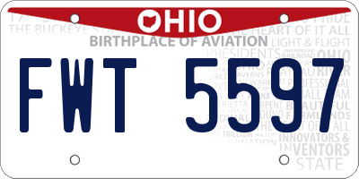 OH license plate FWT5597