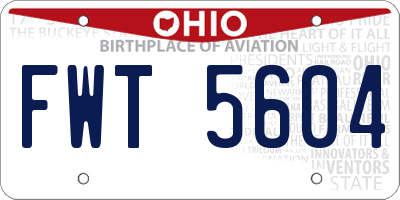 OH license plate FWT5604