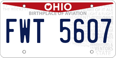 OH license plate FWT5607