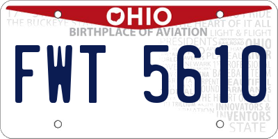 OH license plate FWT5610