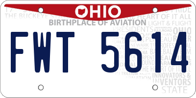 OH license plate FWT5614