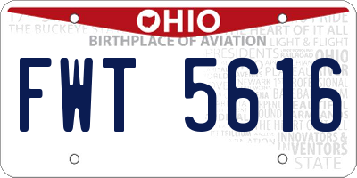 OH license plate FWT5616
