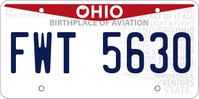OH license plate FWT5630