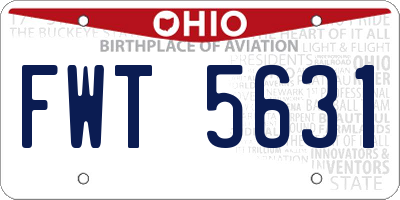 OH license plate FWT5631