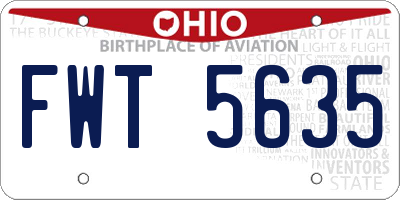 OH license plate FWT5635