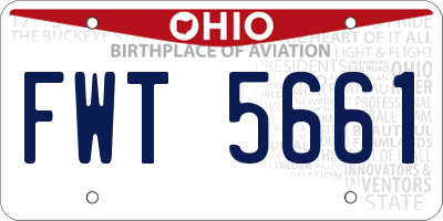 OH license plate FWT5661