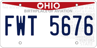 OH license plate FWT5676