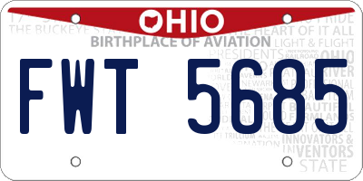 OH license plate FWT5685