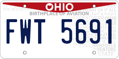 OH license plate FWT5691