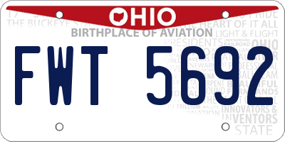 OH license plate FWT5692