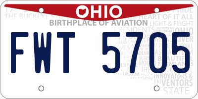 OH license plate FWT5705