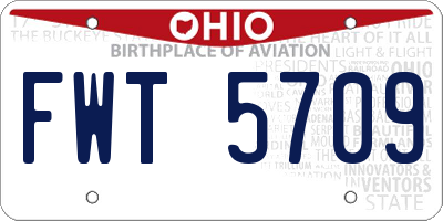OH license plate FWT5709