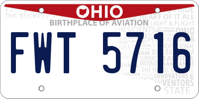 OH license plate FWT5716
