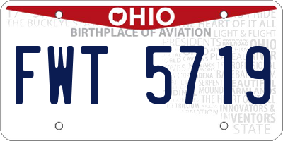 OH license plate FWT5719