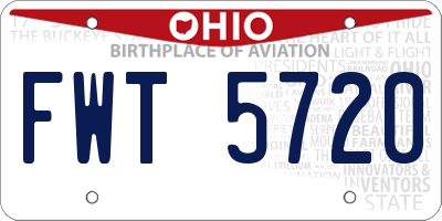 OH license plate FWT5720